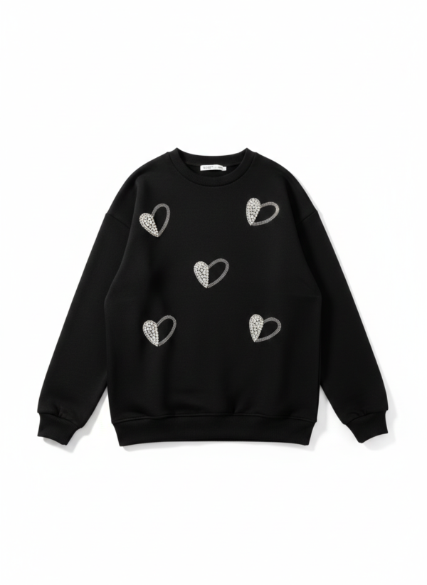 Heart-Embellished Suede Blouse