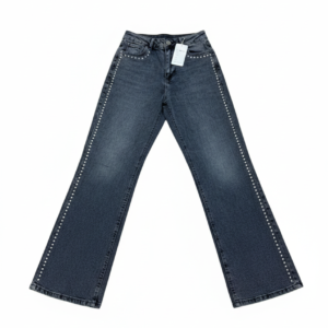 Stud-Detail Straight-Leg Jeans